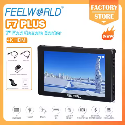FEELWORLD F7 PLUS 7-Inch DSLR Camera Field Monitor Touch Screen 1920x1200 Pixels 4K HDMI High Bright