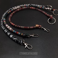 Round ethnic woven wallet strap with iron hook / ethnic wallet strap 9449