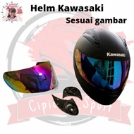 kaca helm Kawasaki ninja 250 Suzuki Satria Full FACE pelangi visor