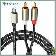 TAMAKO Type C To 2 RCA Speaker USB C Audio Line 1m Aux Cord