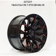18” 4x4 sport rim 18x9 6x139 et0 Gloss black Red line