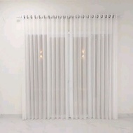 PLAIN SMOKERING CURTAIN WITH 6 WAVES