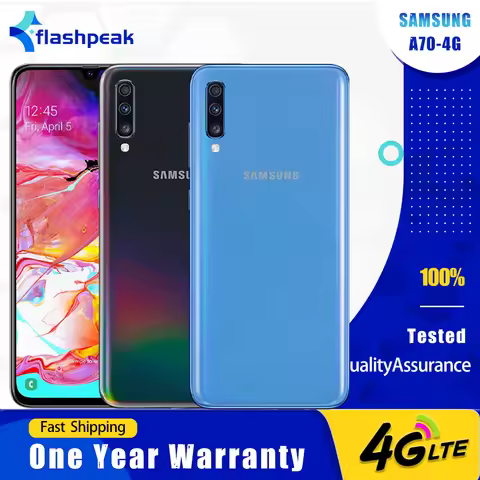 Original Samsung Galaxy A70 A705F 4G Mobile Phone Dual SIM Card 6.7'' 6GB RAM 128GB ROM NFC 32MP+8MP