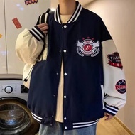 毛巾绣时尚潮流青年嘻哈情侣棒球服夹克男女生棒球服拼接Towel embroidery fashion trend youth hip hop couple baseball bazqg643.my20