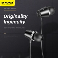 Awei PC-2 3.5mm Wired Earphone With Microphone Wire-Controlled In-Ear Earbud Music Sport Headset