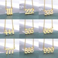 Still Stainless Steel Angel Number Necklace Arabic Lucky Number 111-Unit Jewelry 26.5.11
