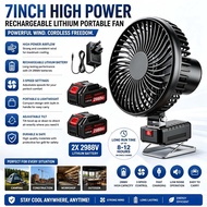 Heavy Duty Portable Battery Operated Fan, Durable Metal Blades Rechargeable Desk Fan, Long Lasting K