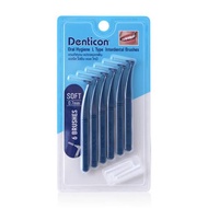 Denticon 6pcs interdental Brush 0.7mm. L-Shaped Handle Orral hygiene L type brushes
