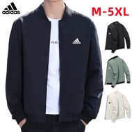【Ready Stock】Adi Men Baseball Jacket Coat Jaket Lelaki Zipper Pocket Windproof Waterproof Casual Outerwear