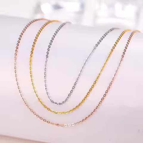 18k Rose Gold Necklace For Women Adjustable O Chain Solid Au750 Fine Jewelry