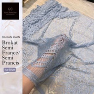 25 meter Bahan Kain Brukat Lace Semi France Brukat Panel Semi Perancis Premium