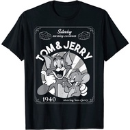 Tom And Jerry Saturday Morning Cartoons 1940 Portrait T-Shirt – Vintage 90s Retro Shirt for Men And 