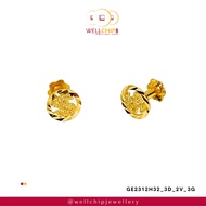 WELL CHIP Dollar Sign Gold Earstud- 916 Gold/Anting-anting Emas - 916 Emas