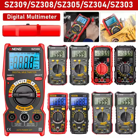 ANENG SZ308 Digital Multimeter AC/DC Current Meter Voltage Resistance Meter Electrician LCD Backligh