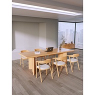Large Simple Log Conference Chair Workbench Strip Long Modern Dining Table Negotiation 2I Solid Wood