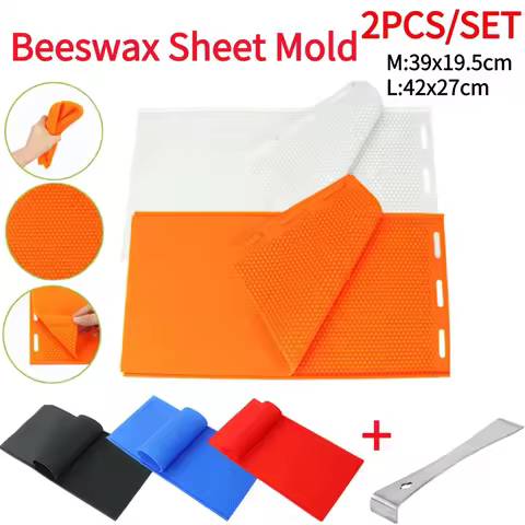 2pcs Beewax Foundation Sheet Mould Flexible Beeswax Foundation Press Mold Silicone Harmless Handmade