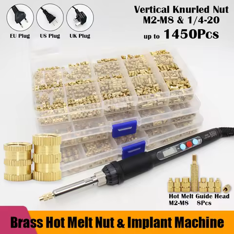 Brass Nut Insert 3D Printer Plastic M2 M3 M4 M5 M6 M8 Threaded Heat Set Insert Soldering Iron Tip Br