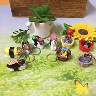 Key Chain Sushi Cat Cat in Basket Keychain Gift Key holder