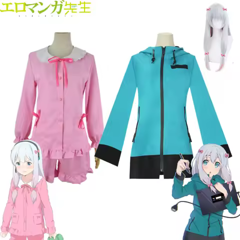 Little Sister Illustrator Sagiri Izumi Cosplay Costume Eromanga Sensei Pink Pajamas Full Set for Wom