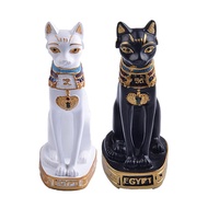 Resin Lucky Egyptian Cat God Ornaments Crafts Book Shelve Desktop Cat Miniature Figurine  Home Decor