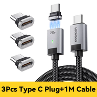 Essager สาย C-C แบบ2-In-1สำหรับ PD240W ชนิด C 5A Type-C ไปยัง Type-C สายสายรับส่งข้อมูลชาร์จเร็ว Mag