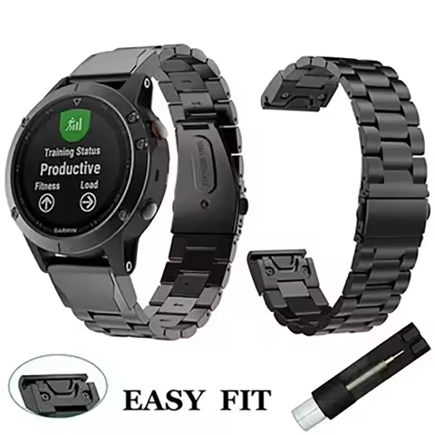 Quick Fit 22mm 26mmStainless Stee Strap For Garmin Watch Fenix 8 7X 7 Solar 6x Pro/Fenix 6 Pro /Feni
