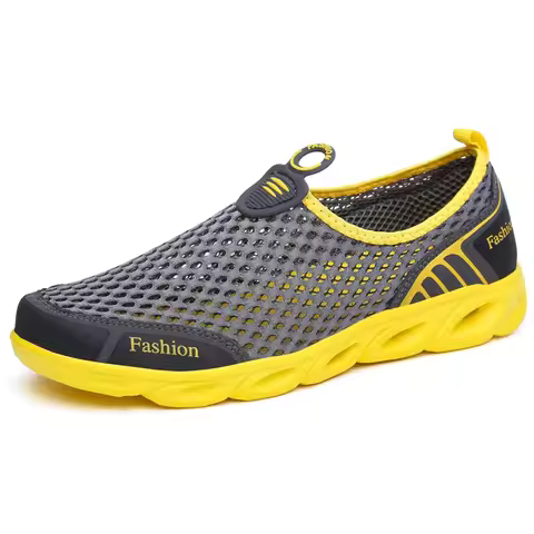 Men Casual Shoes Summer Fashion Men's Shoes Fashion Breathable Slip On Mesh Shoes Soft Comfortable S