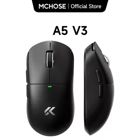 MCHOSE A5 V3 Ultralight 8K Wireless Ergonomic Gaming Mouse PAW3395 Sensor Tri-Mode 500mAh 56g TOPSPE
