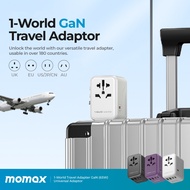 Momax 1-World 65W Travel Adapter GaN Charger Universal Travel Adaptor Phone Accessories
