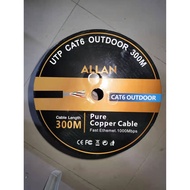 ♞Allan UTP Cat6 Pure Copper Cable Outdoor Network Cable Lan Cable Ethernet Cable 300M
