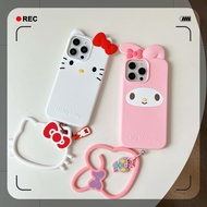 Cute hello kitty silicone phone case compatible for iPhone 16ProMax 15ProMax 14ProMax 13ProMax shock
