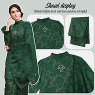 【READY STOCK】Baju Kebarung + Free Shawl Baju Raya 2025 Baju Muslimah Kebarung Baju Perempuan Nikah/T