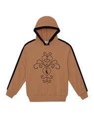 Kloset Design Never Give up Hoodie เสื้อฮู้ดผ้าฝ้ายปักโลโก้ตกแต่งด้วยกำมะหยี่ (AW23-T017)