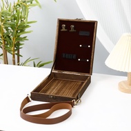 Ready Stock Wooden Box Box Wooden Document Box Messenger Portable Box Shoulder Bag Series Writer Wri