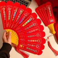 2026 New Year Fan Shape Red Envelope Creative Good Blessing Red Packets Chinese Style Angpao Kids Gi