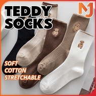 McJoden - DARA Women Teddy Tube Cotton Long Sock 1 Pair Students Casual Pile Stockings Crew Socks St