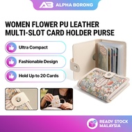 Alpha Borong Multi-slot card holder short wallet woman pu leather purse wanita credit card holder-al