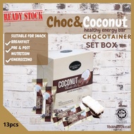 CHOCOTAINER COCONUTS ENERGY BAR 50G x 1 BOX (12 Pieces) / ENERGY CHOCOLATE / CHOCOLATE & COCONUTS BA