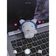 Cat wearing headphones. Cute wool products (Cat with headphones)