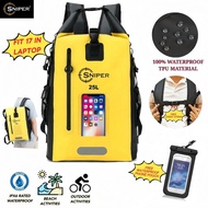 SP058) [IPX6 RATED] HIGH QUALITY LARGE 25L SNIPER WATERPROOF BACKPACK DRY BAG OUTDOOR BAG LAPTOP BAG