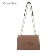 Carlo Rino Dark Beige Marica Embellished Crossbody Bag