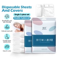 Set Cadar Sekali Guna Travel Single / Double Disposable Travel Bed Sheet Set – Single / Double 一次性旅行