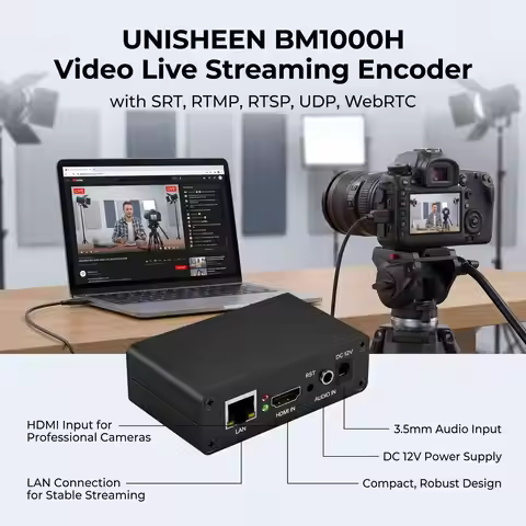 UNISHEEN IPTV Live Stream Encoder Board HDMI to IP HD Video System Integration WebRTC SRT RTSP RTMPS