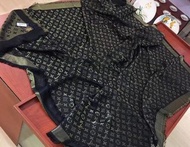 LV 高版本黑色金絲羊絨真絲圍巾