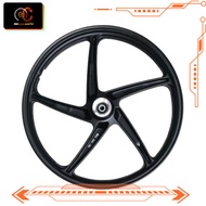 ล้อแม็ก wave125r wave100s ชุดล้อ  สีดำ 5ก้านเดิม carbon wheel 1คู่