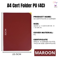 PU Leather A4 Certificate Folder File Document Holder Cover Graduation Award Presentation 4 Corner 1