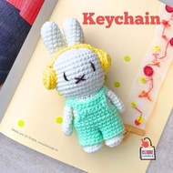 GANTUNGAN Miffy DJ Cute Rabbit Keychain Made of Milk Cotton Crochet Handmade Amigurumi
