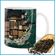 Bookshelf Mug Ceramic Mug Bookshelf Coffee Mug Book Lover Mug 350ml Mug Beverage Mug Bookish Mug for Coffee Milk tongsg