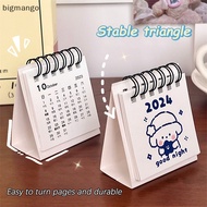 bigmango 2023.9-2024.12. Calendar Cartoon Mini Desk Calendar Coil Calendar Book Diy Journal Planner Record Desk Accessories Decoration BMO