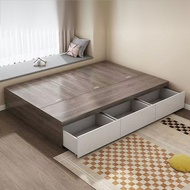 Solid Wooden Frame Storage Super Single Tatami Mat Drawer Queen Bed/king Bed